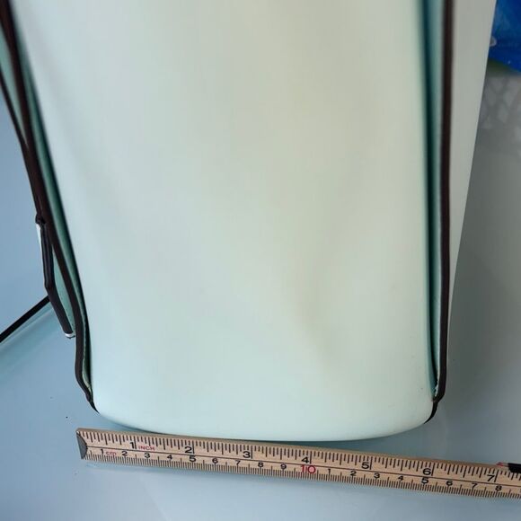 NWOT Kate Spade Tote Bag – Leather Structured Shopper –Light Blue Work Bag Purse - Picture 5 of 16